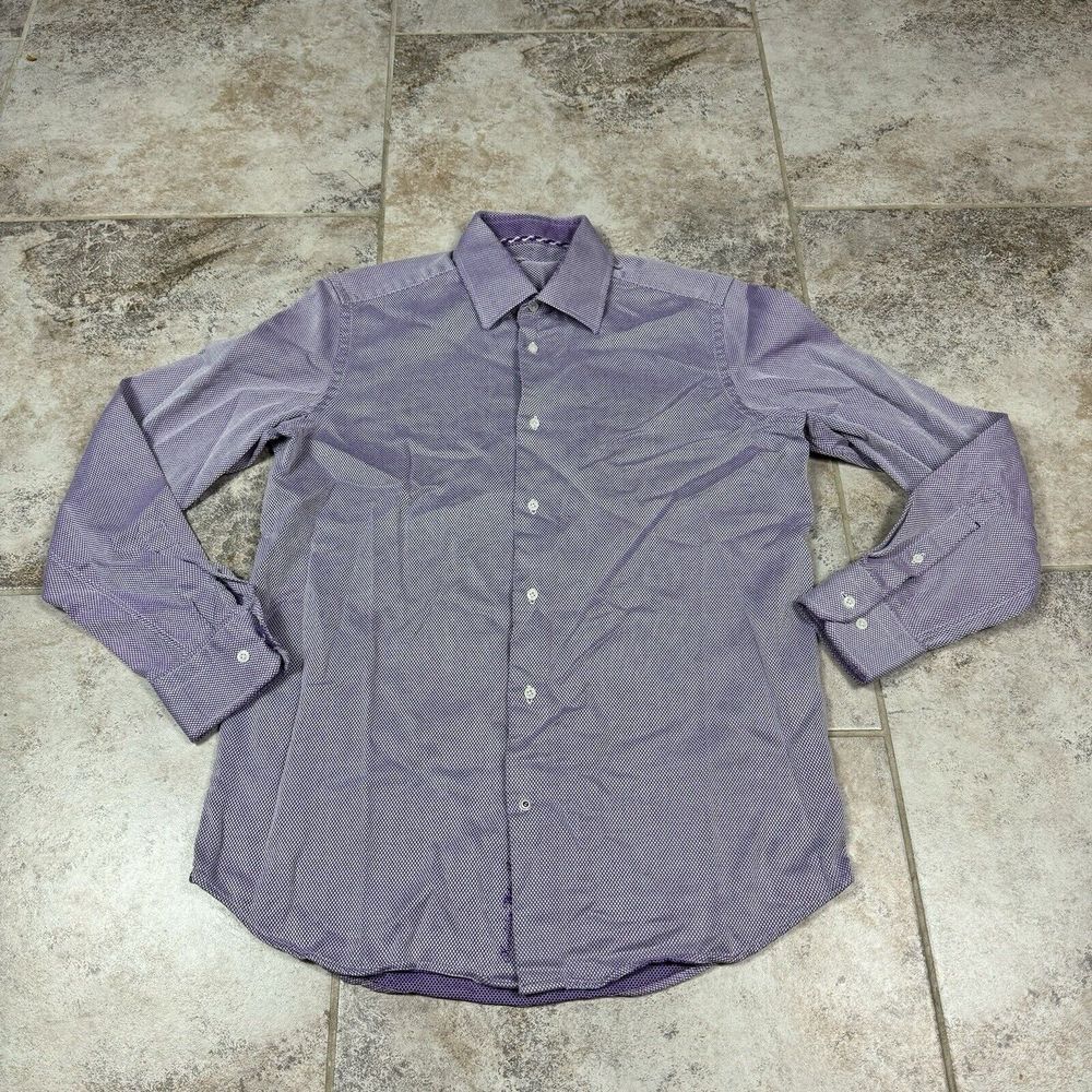 Robert Graham Shirt Mens Medium Purple Long Sleeve Button Up Geometric